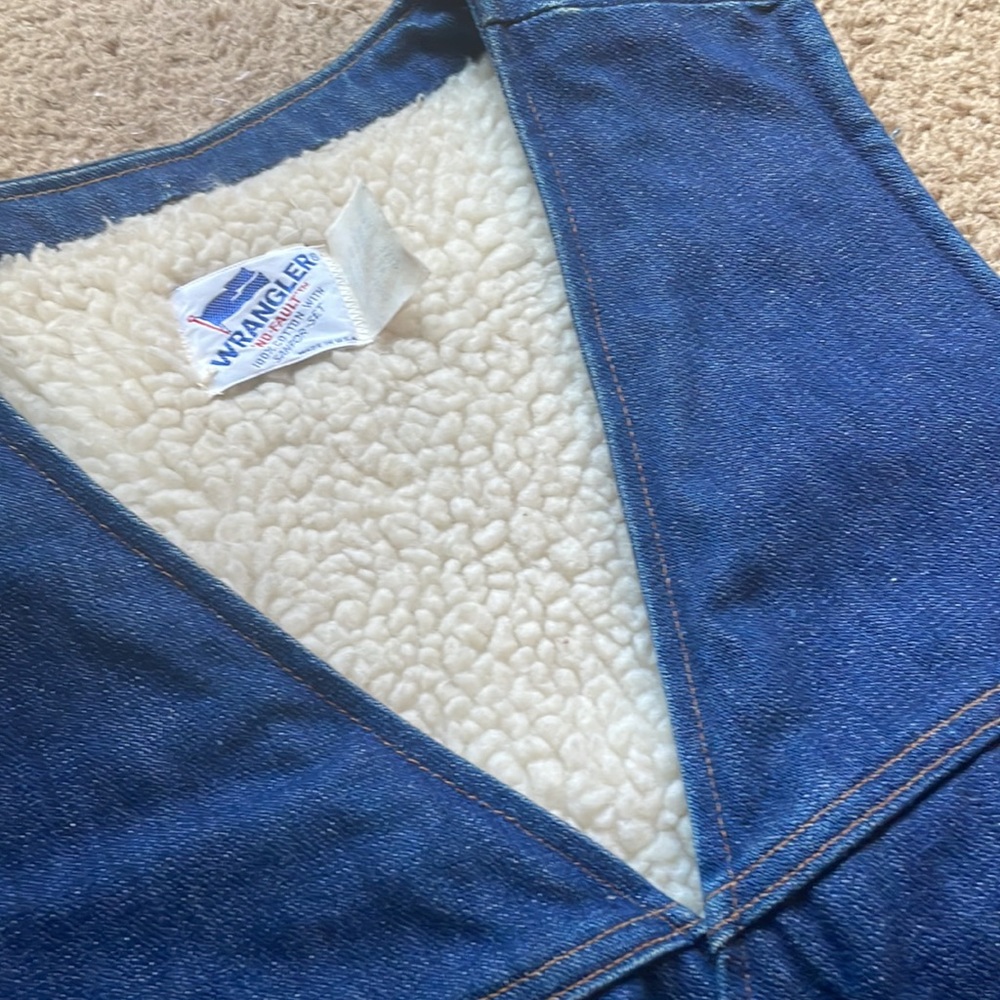 70s Wrangler Sherpa Jean Vest - Picture 2 of 6